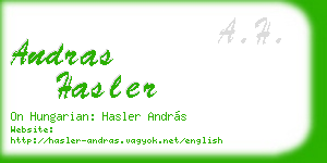 andras hasler business card